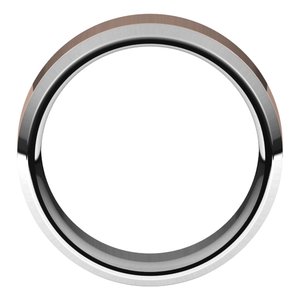 14K Yellow Or White Or Rose Gold Stepped Beveled-Edge Inlay Comfort-Fit Flat Band