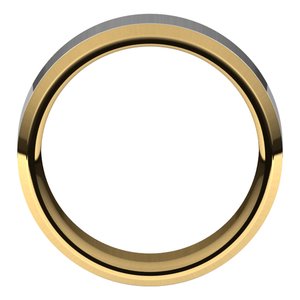 14K Yellow Or White Or Rose Gold Stepped Beveled-Edge Inlay Comfort-Fit Flat Band