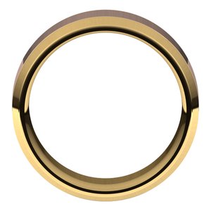 14K Yellow Or White Or Rose Gold Stepped Beveled-Edge Inlay Comfort-Fit Flat Band