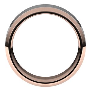 14K Yellow Or White Or Rose Gold Stepped Beveled-Edge Inlay Comfort-Fit Flat Band