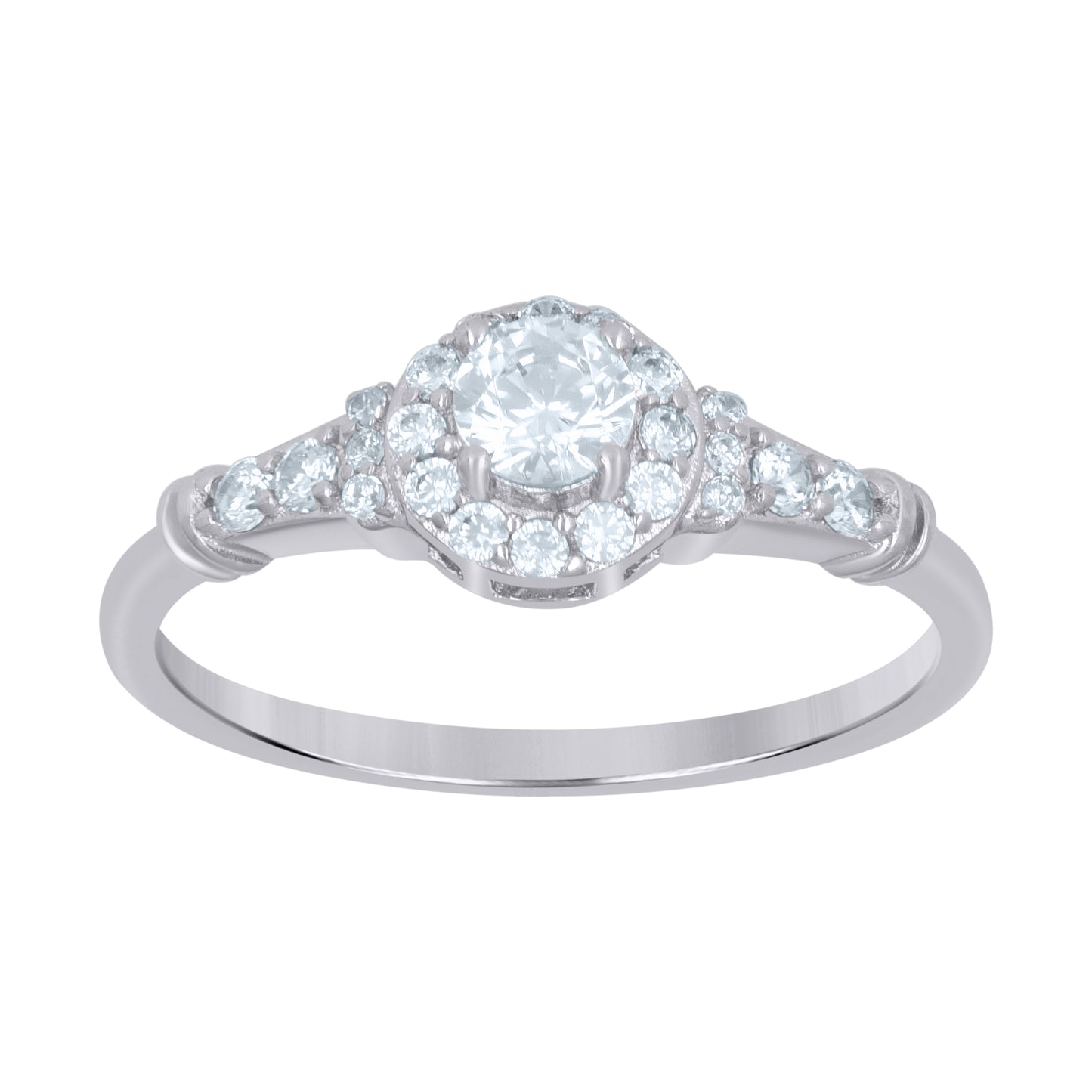 Sterling Silver Women's Solitaire Cubic-Zirconia Bridal Anniversary Engagement Wedding Ring