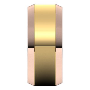 14K Yellow Or White Or Rose Gold Stepped Beveled-Edge Inlay Comfort-Fit Flat Band
