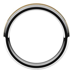 14K Yellow Or White Or Rose Gold Stepped Beveled-Edge Inlay Comfort-Fit Flat Band