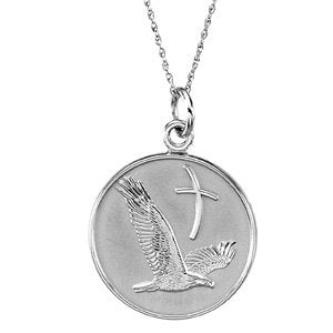 Sterling Silver 20 X 20 Mm 18 In Polished Overcoming Difficulties Necklace