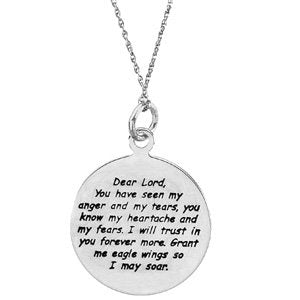 Sterling Silver 20 X 20 Mm 18 In Polished Overcoming Difficulties Necklace