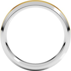 14K White/Yellow Or Rose/White Gold 6 mm Beveled Edge Comfort-Fit Flat Band Band