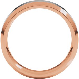 14K Yellow Or White Or Rose Gold Stepped Beveled-Edge Inlay Comfort-Fit Flat Band