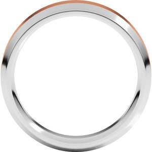 14K Yellow Or White Or Rose Gold Stepped Beveled-Edge Inlay Comfort-Fit Flat Band