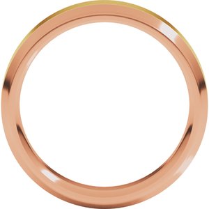 14K Yellow Or White Or Rose Gold Stepped Beveled-Edge Inlay Comfort-Fit Flat Band