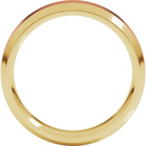 14K Yellow Or White Or Rose Gold Stepped Beveled-Edge Inlay Comfort-Fit Flat Band