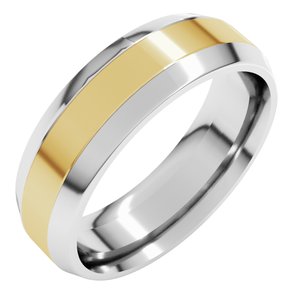 14K White/Yellow Or Rose/White Gold 6 mm Beveled Edge Comfort-Fit Flat Band Band