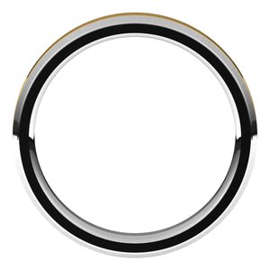 14K Yellow Or White Or Rose Gold Stepped Beveled-Edge Inlay Comfort-Fit Flat Band