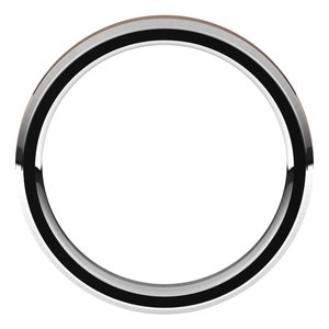 14K Yellow Or White Or Rose Gold Stepped Beveled-Edge Inlay Comfort-Fit Flat Band
