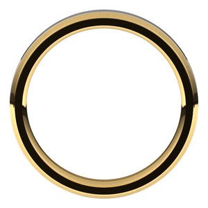 14K Yellow/White Gold 4 mm Beveled Edge Comfort-Fit Flat Band Band