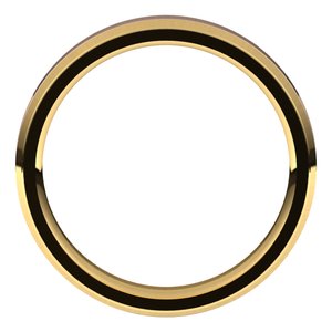 14K Yellow Or White Or Rose Gold Stepped Beveled-Edge Inlay Comfort-Fit Flat Band