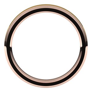 14K Yellow Or White Or Rose Gold Stepped Beveled-Edge Inlay Comfort-Fit Flat Band