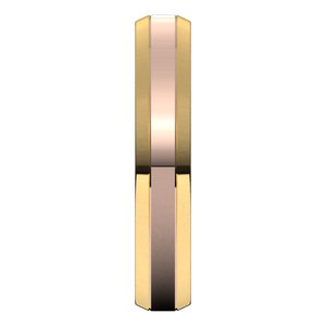 14K Yellow Or White Or Rose Gold Stepped Beveled-Edge Inlay Comfort-Fit Flat Band