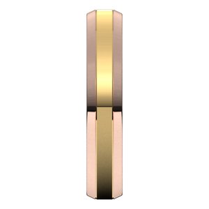 14K Yellow Or White Or Rose Gold Stepped Beveled-Edge Inlay Comfort-Fit Flat Band
