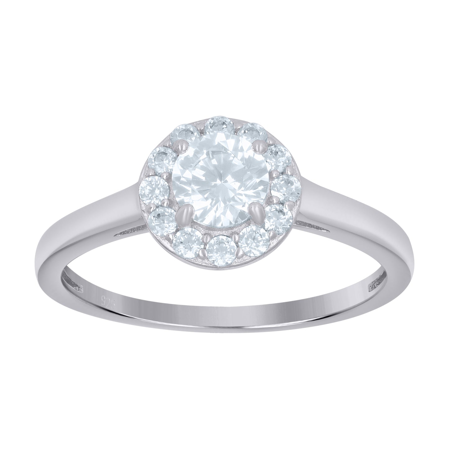 Sterling Silver Women's Solitaire Cubic-Zirconia Bridal Anniversary Engagement Wedding Ring