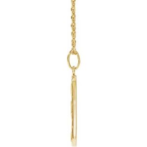 14K Yellow Gold 17.96 X 10.6 Mm 16-18 In Polished Mama Necklace