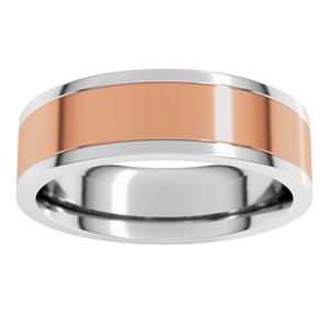 14K White/Rose Gold 6 Mm Flat Band Size 10