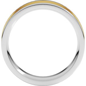 14K White/Yellow Gold Comfort-Fit Flat Band