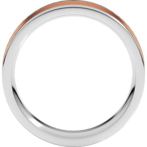 14K White/Rose Gold 6 Mm Flat Band Size 10