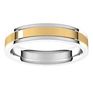 14K White/Yellow Gold Comfort-Fit Flat Band