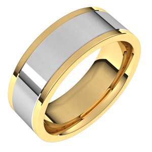 14K Yellow/White Gold Comfort-Fit Flat Band