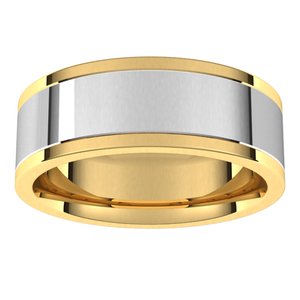 14K Yellow/White Gold Comfort-Fit Flat Band