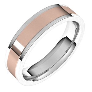 14K White/Rose Gold 5 Mm Flat Band Size 10