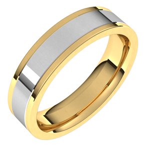 14K Yellow/White Gold Comfort-Fit Flat Band