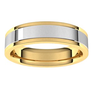 14K Yellow/White Gold Comfort-Fit Flat Band