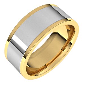 14K Yellow/White Gold Comfort-Fit Flat Band