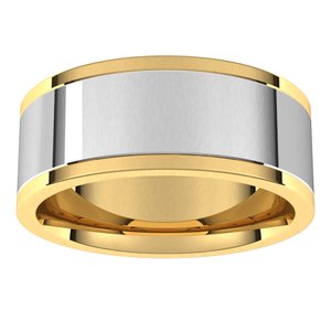 14K Yellow/White Gold Comfort-Fit Flat Band