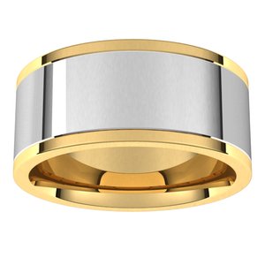 14K Yellow/White Or Rose/White Gold 9 Mm Comfort-Fit Flat Band Size 10.5