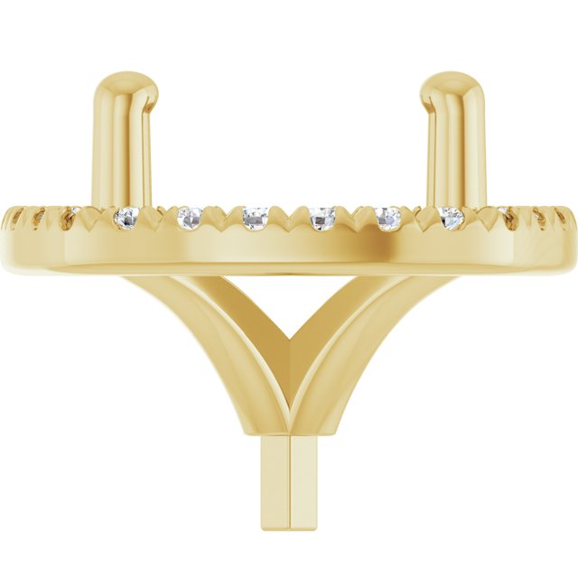 14K Yellow Or White Or Rose Gold Or Platinum Round 4-Prong Si1/Si2, G-H Polished Lab-Grown Diamond Semi-Set French-Set Halo-Style Peg Setting