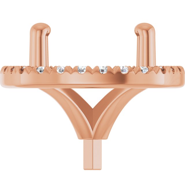 14K Yellow Or White Or Rose Gold Or Platinum Round 4-Prong Si1/Si2, G-H Polished Lab-Grown Diamond Semi-Set French-Set Halo-Style Peg Setting