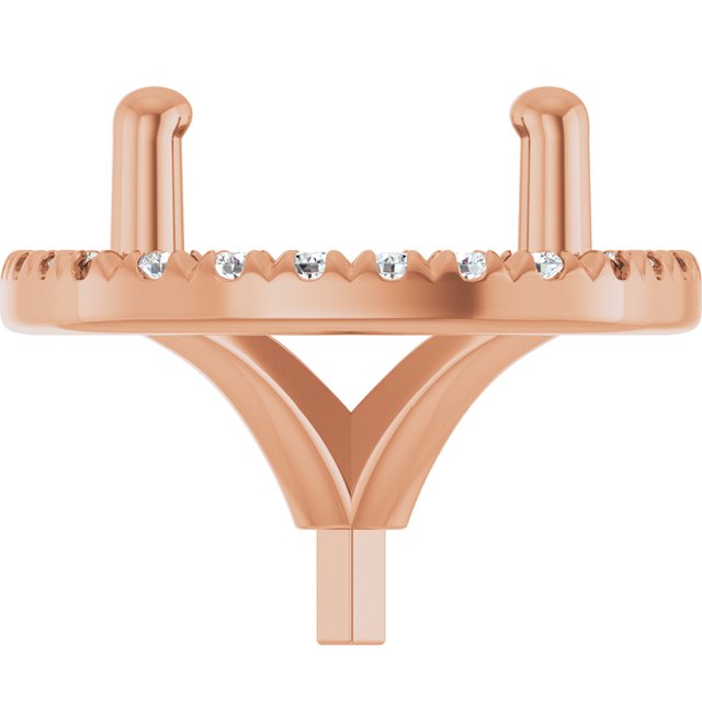 14K Yellow Or White Or Rose Gold Or Platinum Round 4-Prong Si1/Si2, G-H Polished Lab-Grown Diamond Semi-Set French-Set Halo-Style Peg Setting