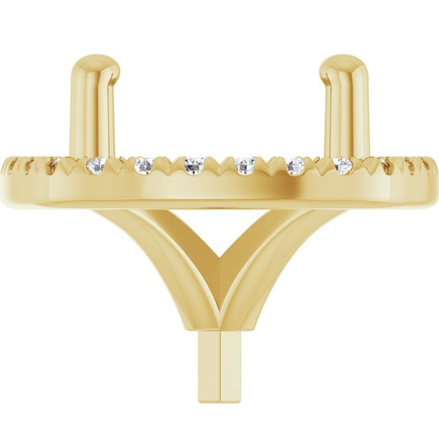 14K Yellow Or White Or Rose Gold Or Platinum Round 4-Prong Si1/Si2, G-H Polished Lab-Grown Diamond Semi-Set French-Set Halo-Style Peg Setting