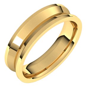 14K Yellow Gold 6 Mm Reversed Knife Edge Band Size 9