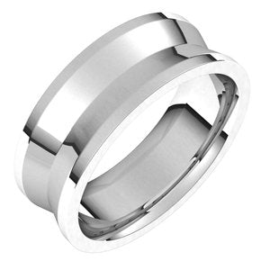 14K X1 White Gold 8 Mm  Reversed Knife Edge Band Size 10.5