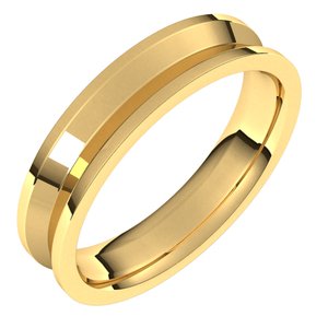 14K Yellow Gold 5 Mm Reversed Knife Edge Band Size 9.5