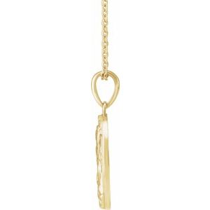 14K Yellow Gold 21.9 X 15 Mm 16-18 In Polished Madonna And Child Necklace