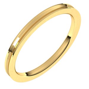 14K Yellow Gold 2 Mm Reversed Knife Edge Band Size 6.5