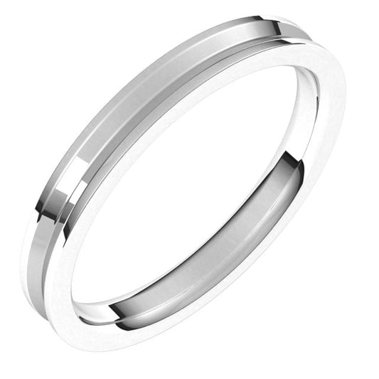 14K Yellow Or White Gold Standard Comfort-Fit Reversed Knife Edge Band