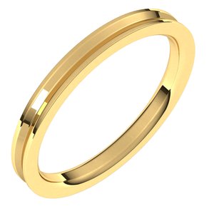 14K Yellow Gold 2.5 Mm Reversed Knife Edge Band Size 7.5