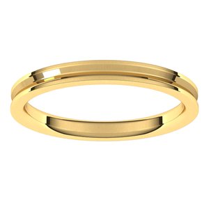14K Yellow Gold 2.5 Mm Reversed Knife Edge Band Size 7.5