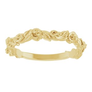 14K Yellow Gold Polished Rose Ring Size 7