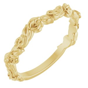 14K Yellow Gold Polished Rose Ring Size 7